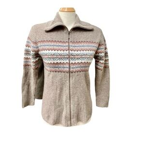 SKYR Nordic lambs wool zip up sweater